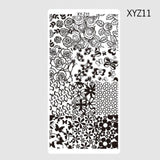 1pcs 12*6cm Rectangle Nail Stamping Template Negative Windmill Flowers Patterns DIY Nail Designs Manicure Stamp Plate JIXYZ01-32