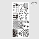 1pcs 12*6cm Rectangle Nail Stamping Template Negative Windmill Flowers Patterns DIY Nail Designs Manicure Stamp Plate JIXYZ01-32