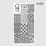 1pcs 12*6cm Rectangle Nail Stamping Template Negative Windmill Flowers Patterns DIY Nail Designs Manicure Stamp Plate JIXYZ01-32