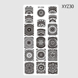 1pcs 12*6cm Rectangle Nail Stamping Template Negative Windmill Flowers Patterns DIY Nail Designs Manicure Stamp Plate JIXYZ01-32