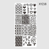 1pcs 12*6cm Rectangle Nail Stamping Template Negative Windmill Flowers Patterns DIY Nail Designs Manicure Stamp Plate JIXYZ01-32