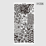 1pcs 12*6cm Rectangle Nail Stamping Template Negative Windmill Flowers Patterns DIY Nail Designs Manicure Stamp Plate JIXYZ01-32