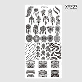 1pcs 12*6cm Rectangle Nail Stamping Template Negative Windmill Flowers Patterns DIY Nail Designs Manicure Stamp Plate JIXYZ01-32