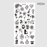 1pcs 12*6cm Rectangle Nail Stamping Template Negative Windmill Flowers Patterns DIY Nail Designs Manicure Stamp Plate JIXYZ01-32