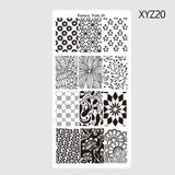 1pcs 12*6cm Rectangle Nail Stamping Template Negative Windmill Flowers Patterns DIY Nail Designs Manicure Stamp Plate JIXYZ01-32