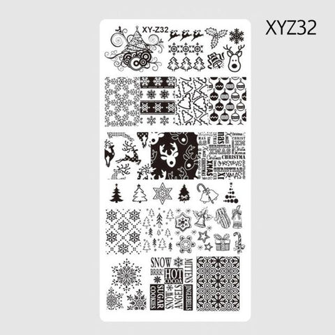 1pcs 12*6cm Rectangle Nail Stamping Template Negative Windmill Flowers Patterns DIY Nail Designs Manicure Stamp Plate JIXYZ01-32