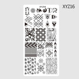 1pcs 12*6cm Rectangle Nail Stamping Template Negative Windmill Flowers Patterns DIY Nail Designs Manicure Stamp Plate JIXYZ01-32