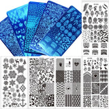 1pcs 12*6cm Rectangle Nail Stamping Template Negative Windmill Flowers Patterns DIY Nail Designs Manicure Stamp Plate JIXYZ01-32