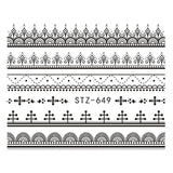 1pcs Black Flower Nail Sticker Water Decals Hollow Tattoo Flora Wings Stencils for Nail Art Decoration Sliders Manicure BESTZ647
