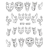 1pcs Black Flower Nail Sticker Water Decals Hollow Tattoo Flora Wings Stencils for Nail Art Decoration Sliders Manicure BESTZ647