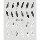 1pcs Black Flower Nail Sticker Water Decals Hollow Tattoo Flora Wings Stencils for Nail Art Decoration Sliders Manicure BESTZ647