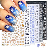 1pcs Christmas Nail Stickers Decals Snow Flakes Xmas Wraps Snowman Winter Nail Art Decorations Manicure Tools Sliders BEF281-284