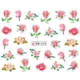 1pcs Daisy  Lavender Water Nail Sticker Flower Leaf Design Slider DIY Nail Art Decal Charms Foils Tips Decoration SABN871-876