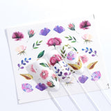 1pcs Daisy  Lavender Water Nail Sticker Flower Leaf Design Slider DIY Nail Art Decal Charms Foils Tips Decoration SABN871-876