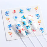 1pcs Daisy  Lavender Water Nail Sticker Flower Leaf Design Slider DIY Nail Art Decal Charms Foils Tips Decoration SABN871-876