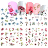 1pcs Daisy  Lavender Water Nail Sticker Flower Leaf Design Slider DIY Nail Art Decal Charms Foils Tips Decoration SABN871-876