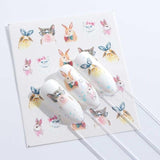 1pcs Flamingo Nail Art Sticker Water Decal Slider Cat Giraffe Rabbit Animals Transfer Manicure Nail Art Decoration JISTZ614-673