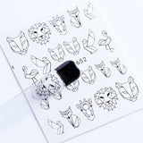 1pcs Flamingo Nail Art Sticker Water Decal Slider Cat Giraffe Rabbit Animals Transfer Manicure Nail Art Decoration JISTZ614-673