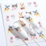 1pcs Flamingo Nail Stickers Water Decals Cute Animals Rabbit Owl Wraps Flora Watermark Adhesive Decoration Manicure BESTZ659-673