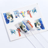 1pcs Flamingo Nail Stickers Water Decals Cute Animals Rabbit Owl Wraps Flora Watermark Adhesive Decoration Manicure BESTZ659-673