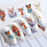 1pcs Flamingo Nail Stickers Water Decals Cute Animals Rabbit Owl Wraps Flora Watermark Adhesive Decoration Manicure BESTZ659-673