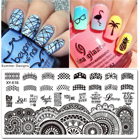 1pcs Nail Art Stamping Plates Set Cartoon Lace Flowers Christmas Design Polish Stamp New Arrival Templates Manicure SAXYE01-16