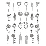 1pcs Nail Art Water Transfer Sticker Hollow Tattoo Decals Geometry Flamingo Dog Slider Adhesive Decoration Manicure BESTZ651-654