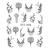 1pcs Nail Art Water Transfer Sticker Hollow Tattoo Decals Geometry Flamingo Dog Slider Adhesive Decoration Manicure BESTZ651-654
