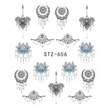 1pcs Nail Art Water Transfer Sticker Hollow Tattoo Decals Geometry Flamingo Dog Slider Adhesive Decoration Manicure BESTZ651-654