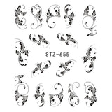 1pcs Nail Art Water Transfer Sticker Hollow Tattoo Decals Geometry Flamingo Dog Slider Adhesive Decoration Manicure BESTZ651-654
