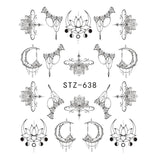 1pcs Nail Art Water Transfer Sticker Hollow Tattoo Decals Geometry Flamingo Dog Slider Adhesive Decoration Manicure BESTZ651-654