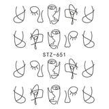 1pcs Nail Art Water Transfer Sticker Hollow Tattoo Decals Geometry Flamingo Dog Slider Adhesive Decoration Manicure BESTZ651-654