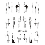 1pcs Nail Art Water Transfer Sticker Hollow Tattoo Decals Geometry Flamingo Dog Slider Adhesive Decoration Manicure BESTZ651-654
