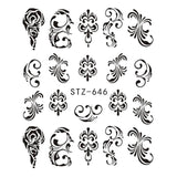 1pcs Nail Art Water Transfer Sticker Hollow Tattoo Decals Geometry Flamingo Dog Slider Adhesive Decoration Manicure BESTZ651-654