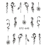 1pcs Nail Art Water Transfer Sticker Hollow Tattoo Decals Geometry Flamingo Dog Slider Adhesive Decoration Manicure BESTZ651-654
