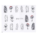 1pcs Nail Stickers Water Transfer Sticker Cartoon Flamingo Cute Animal Designs Nail Art Slider Manicure Decoration TRSTZ659-673