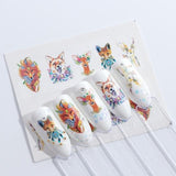 1pcs Nail Stickers Water Transfer Sticker Cartoon Flamingo Cute Animal Designs Nail Art Slider Manicure Decoration TRSTZ659-673
