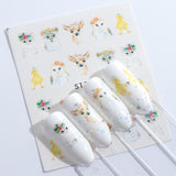 1pcs Nail Stickers Water Transfer Sticker Cartoon Flamingo Cute Animal Designs Nail Art Slider Manicure Decoration TRSTZ659-673