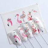 1pcs Nail Stickers Water Transfer Sticker Cartoon Flamingo Cute Animal Designs Nail Art Slider Manicure Decoration TRSTZ659-673