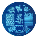 1pcs Round Nail Stamping Template Plates Dream Catcher Flowers Lace Image Polish Transfer DIY Tools For Nail Art JISTZ101-130