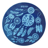 1pcs Round Nail Stamping Template Plates Dream Catcher Flowers Lace Image Polish Transfer DIY Tools For Nail Art JISTZ101-130