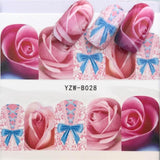 1pcs Skull Nail Water Transfer Decals Nail Art Sticker Black Flowers Watermark Adhesive Sliders Wraps Decoration Manicure