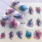 1pcs Skull Nail Water Transfer Decals Nail Art Sticker Black Flowers Watermark Adhesive Sliders Wraps Decoration Manicure