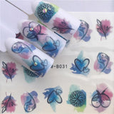 1pcs Skull Nail Water Transfer Decals Nail Art Sticker Black Flowers Watermark Adhesive Sliders Wraps Decoration Manicure