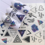 1pcs Skull Nail Water Transfer Decals Nail Art Sticker Black Flowers Watermark Adhesive Sliders Wraps Decoration Manicure