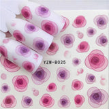 1pcs Skull Nail Water Transfer Decals Nail Art Sticker Black Flowers Watermark Adhesive Sliders Wraps Decoration Manicure
