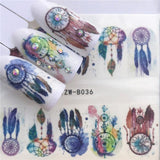 1pcs Skull Nail Water Transfer Decals Nail Art Sticker Black Flowers Watermark Adhesive Sliders Wraps Decoration Manicure