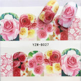 1pcs Skull Nail Water Transfer Decals Nail Art Sticker Black Flowers Watermark Adhesive Sliders Wraps Decoration Manicure
