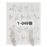1pcs Sliders for Nail Sticker Gold Silver Jewelry Necklace Decals Water Transfer Nail Art Manicure Accessories Decoration BEY