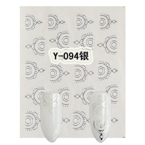 1pcs Sliders for Nail Sticker Gold Silver Jewelry Necklace Decals Water Transfer Nail Art Manicure Accessories Decoration BEY